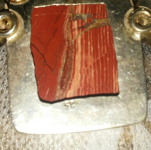 Vintage STERLING SILVER & Amber Necklace - Picture 6 of 6